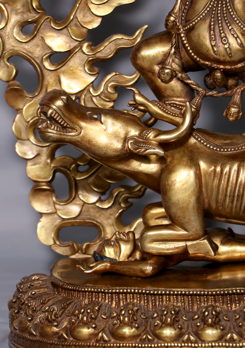 God of Death 24 K Gold Gilded Yamantaka Statue 19"H