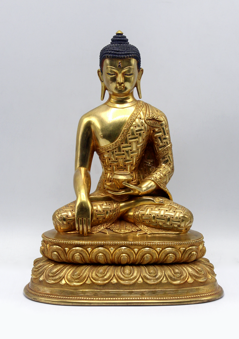 Masterpiece 24 K Gold Shakyamuni Buddha Statue 10"H