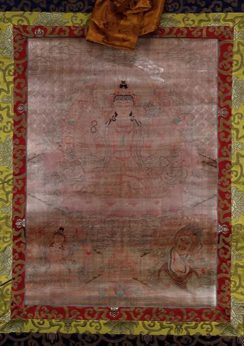 Chenrezig Brocade Thangka Painting