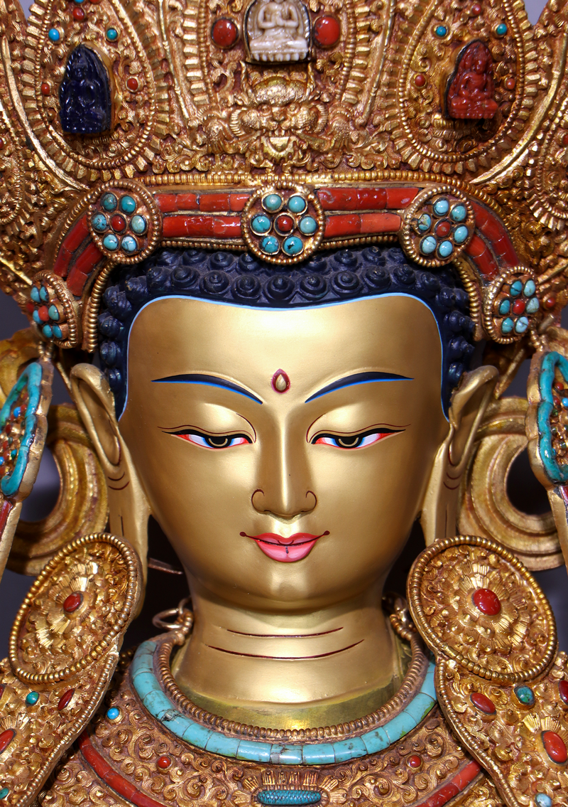 Masterpiece 24K Crown Buddha Statue 27" H