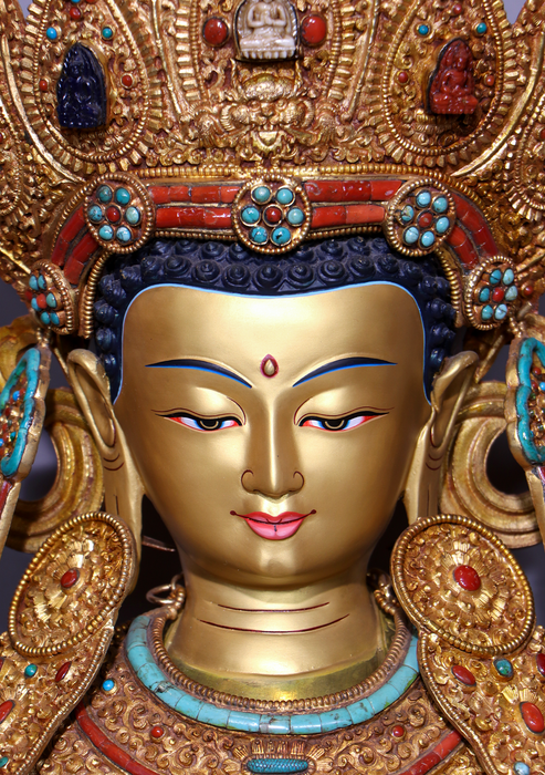 Masterpiece 24K Crown Buddha Statue 27" H