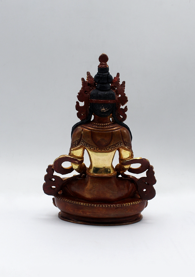 Partly Gold Plated Aparmita Statue 5.5" H