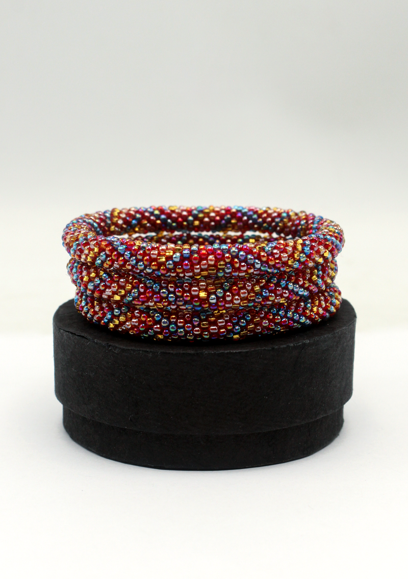 Machhapuchhare  Roll on Beads Bracelet Gift Set of 3 in Eco-Friendly Jewelry Box