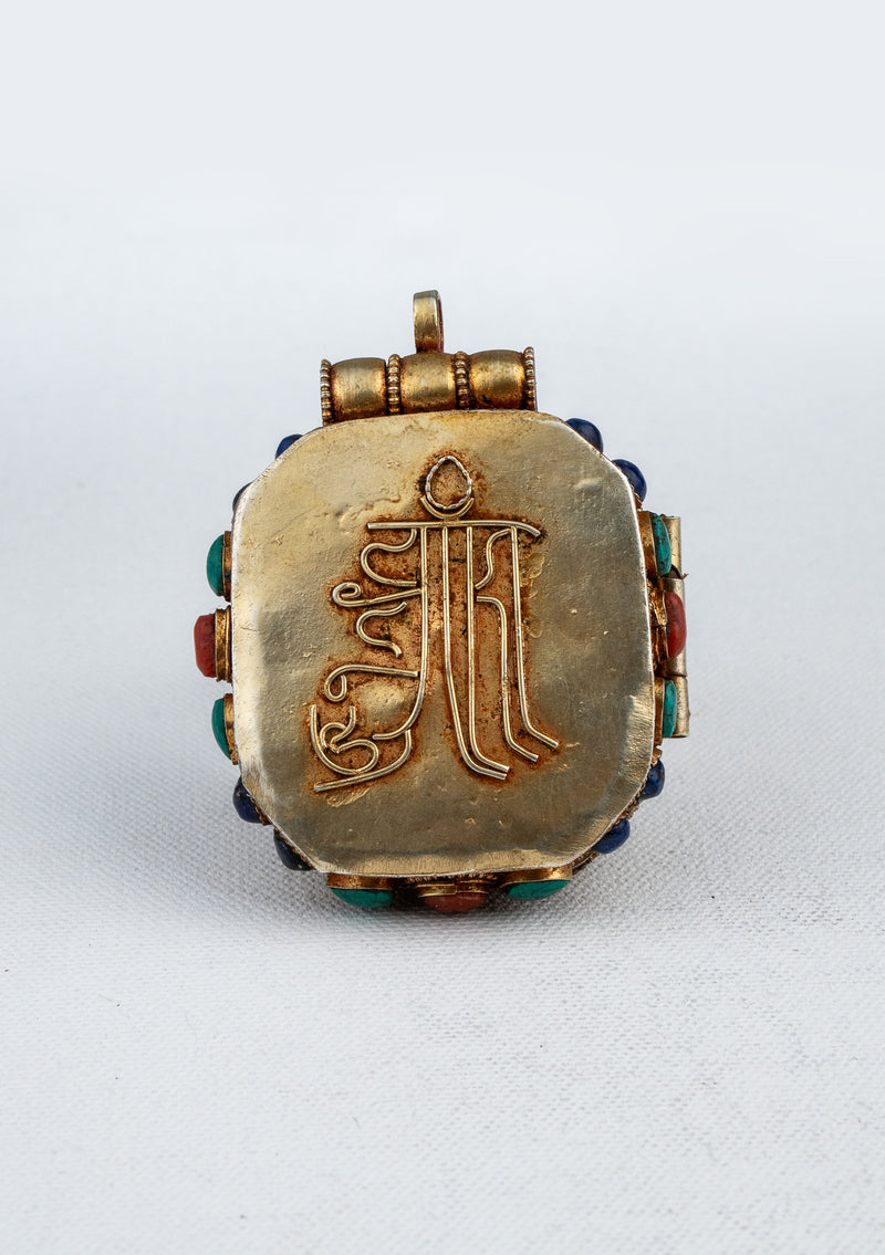 925 Silver Tibetan Ghau with Gold Plating - Mahakala & Medicine Buddha