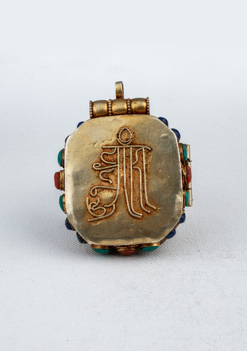 925 Silver Tibetan Ghau with Gold Plating - Mahakala & Medicine Buddha