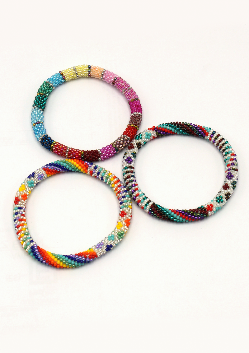Makalu  Roll  on Beads Bracelet Gift Set of 3 in Eco-friendly Jewelry Box