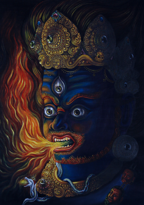 Mahakala  Wrathful Thangka Painting