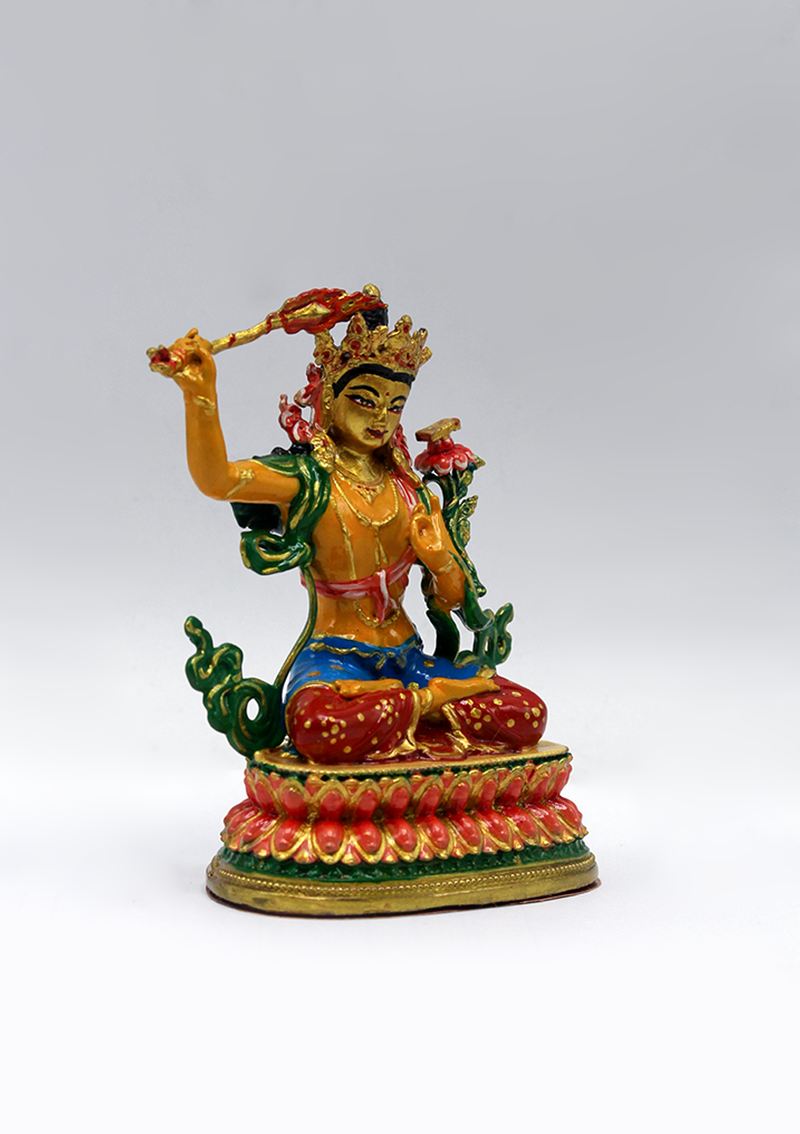 Hand-Painted Manjushri Statue By Menu Shakya