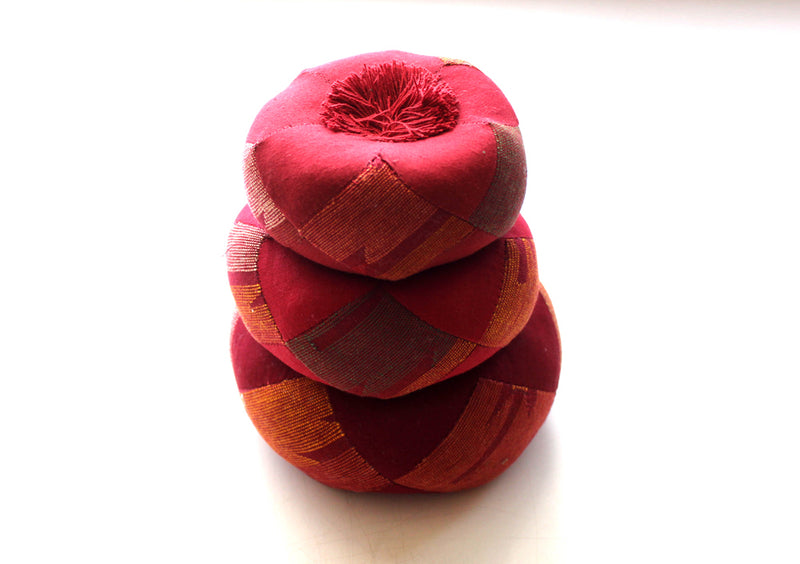 Fair Trade Maroon Singing Bowl Cushion/Pillow-Three Sizes Available