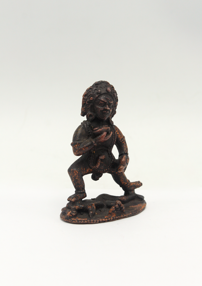 Copper Mini Black Jambala Statue 3"