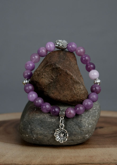 Mixed Stones Wrist Bracelet with Charm