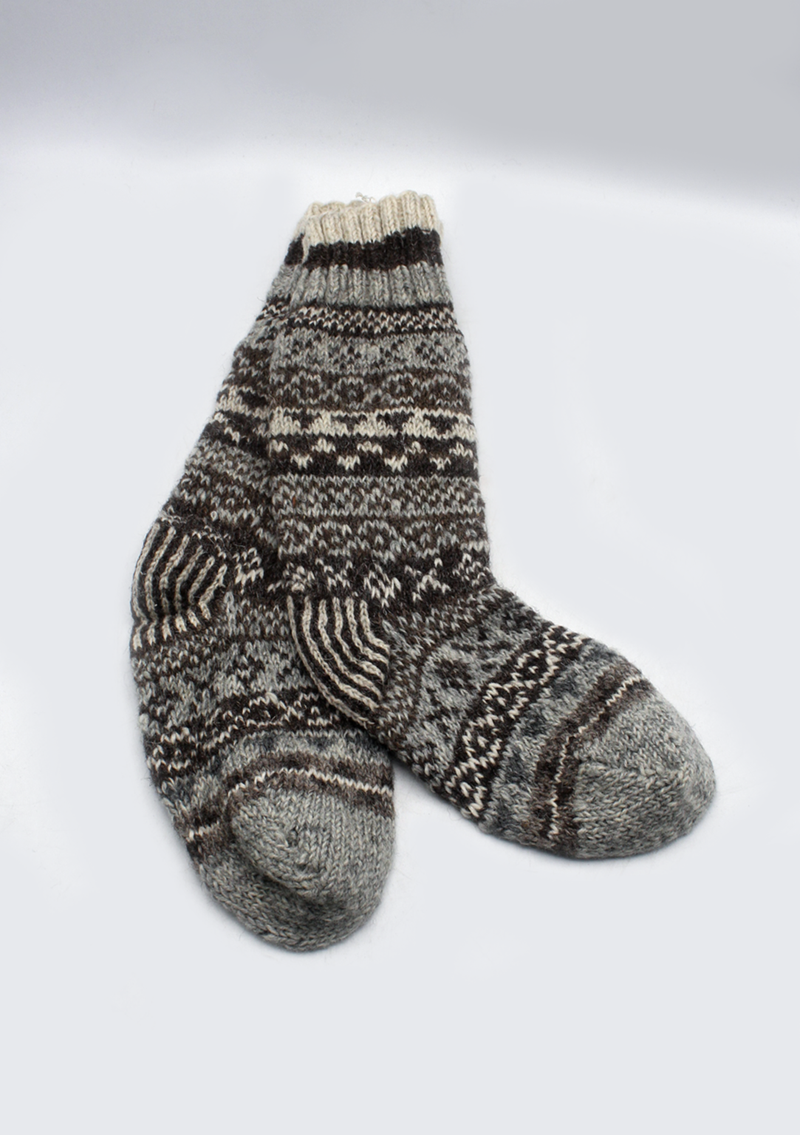 Handknitted Natural Woolen Knee High Socks SALE 65% OFF