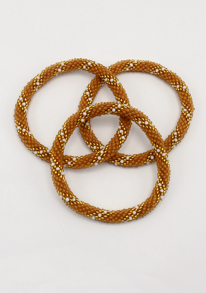 Hash Brown Roll on Beads Nepalese Bracelet