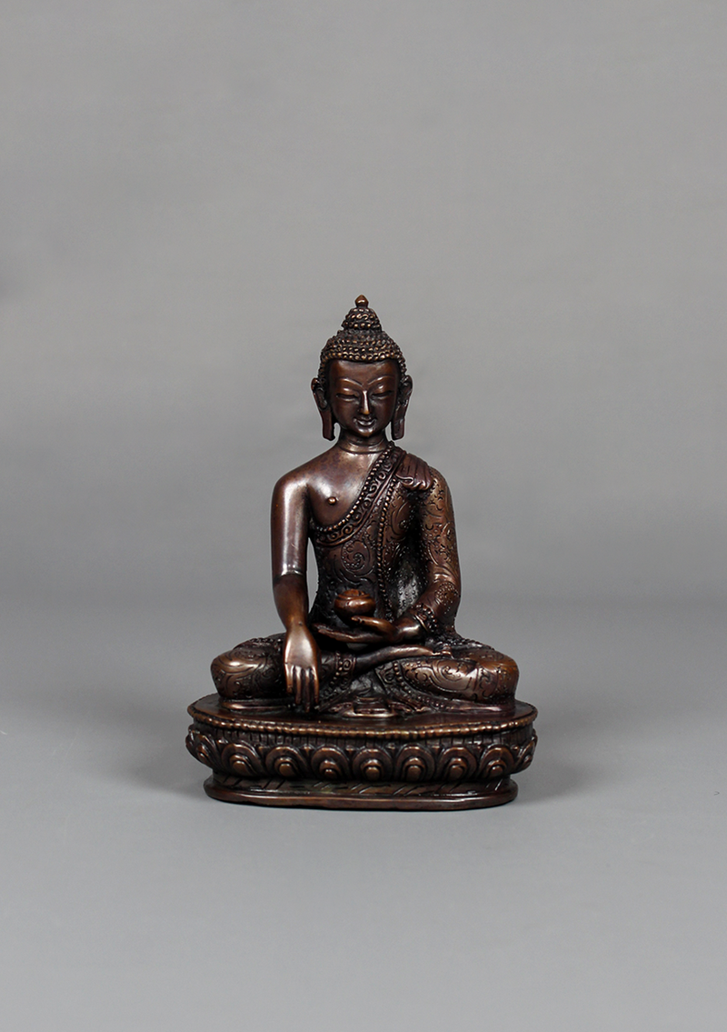 5 Inch Copper Shakyamuni Buddha Statue – Handmade Buddhist Art from Nepal