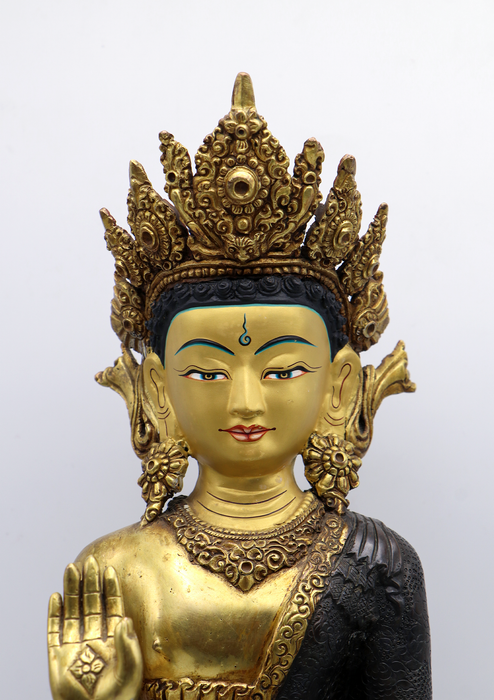 Dipankar Buddha 24 K Gold Copper Statue 19"H