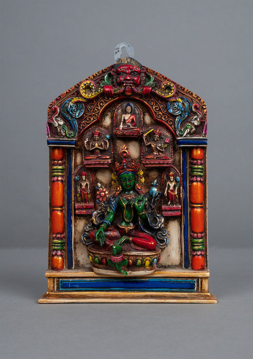 Green Tara with Cheppu Frame Resin Wall Hanging