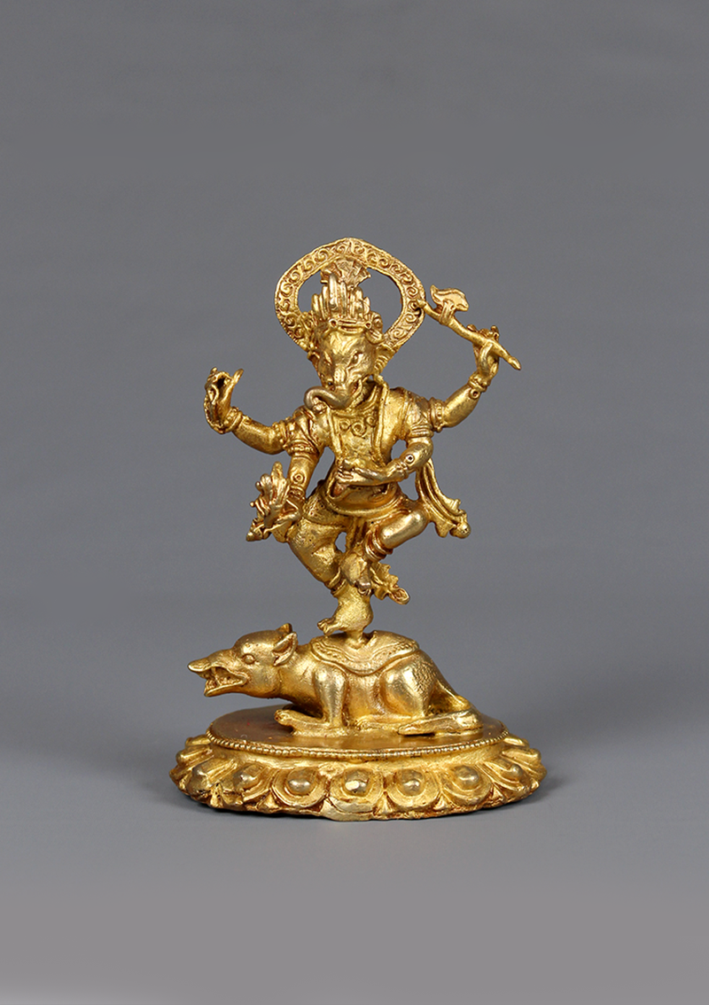 Fully Gold Plated Ganesh Mini Statue 4"H