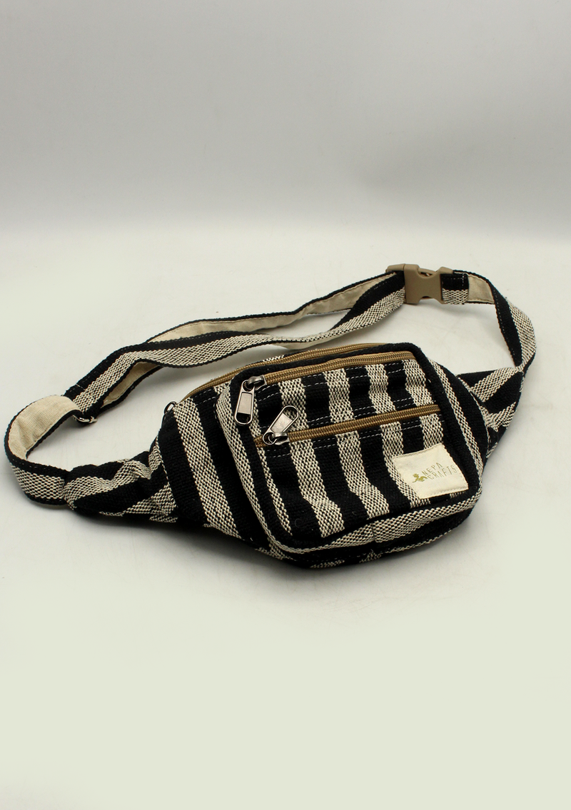 Black Hemp Fanny Pack, Hemp Waist Utility Belt