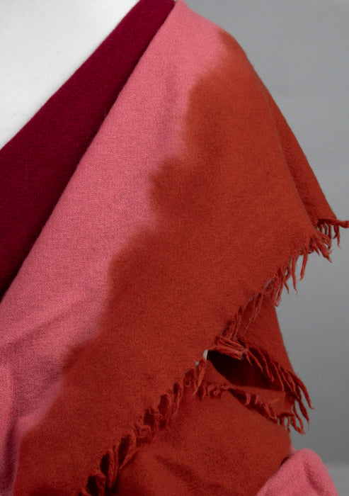 Burgundy Ombre Felt Pashmina Shawl