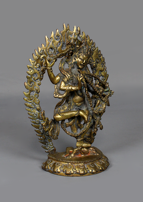 Antique Copper Gilted Kurukulla Statue 8.5" H