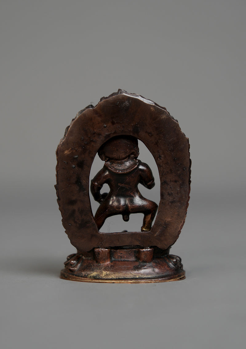 Copper Mini Black Jambala Statue 3"
