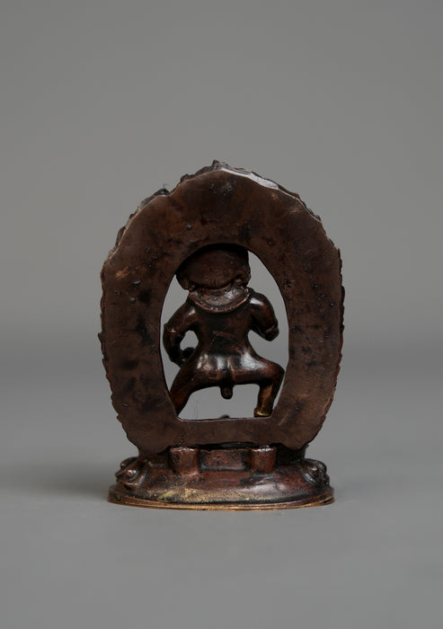 Copper Mini Black Jambala Statue 3"
