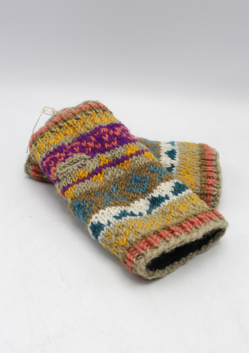 Beautiful Orange and Gray Finger less Hand Warmer
