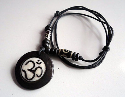 Religious Hindu OM Carved Pendants in an adjustable Thread
