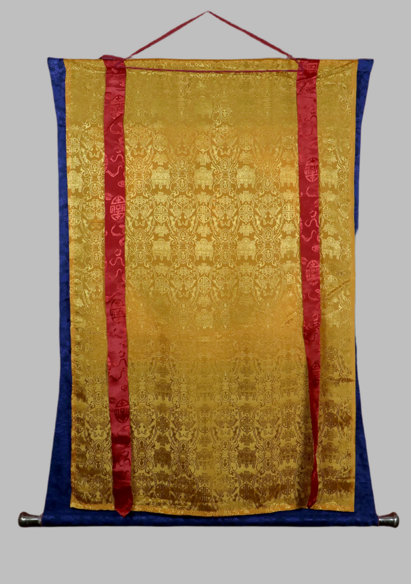 Yellow Mandala Brocade Thangka Painting