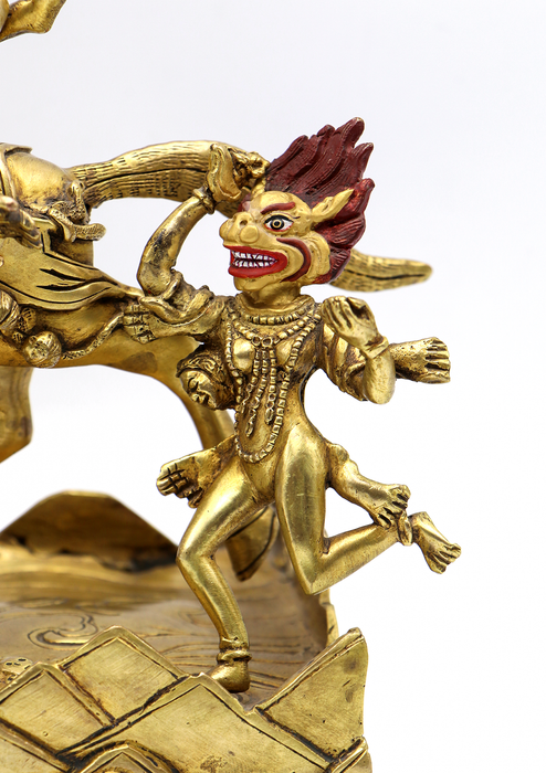 Master arts 24 K Gold  Palden Lhamo  Copper Statue 12"H