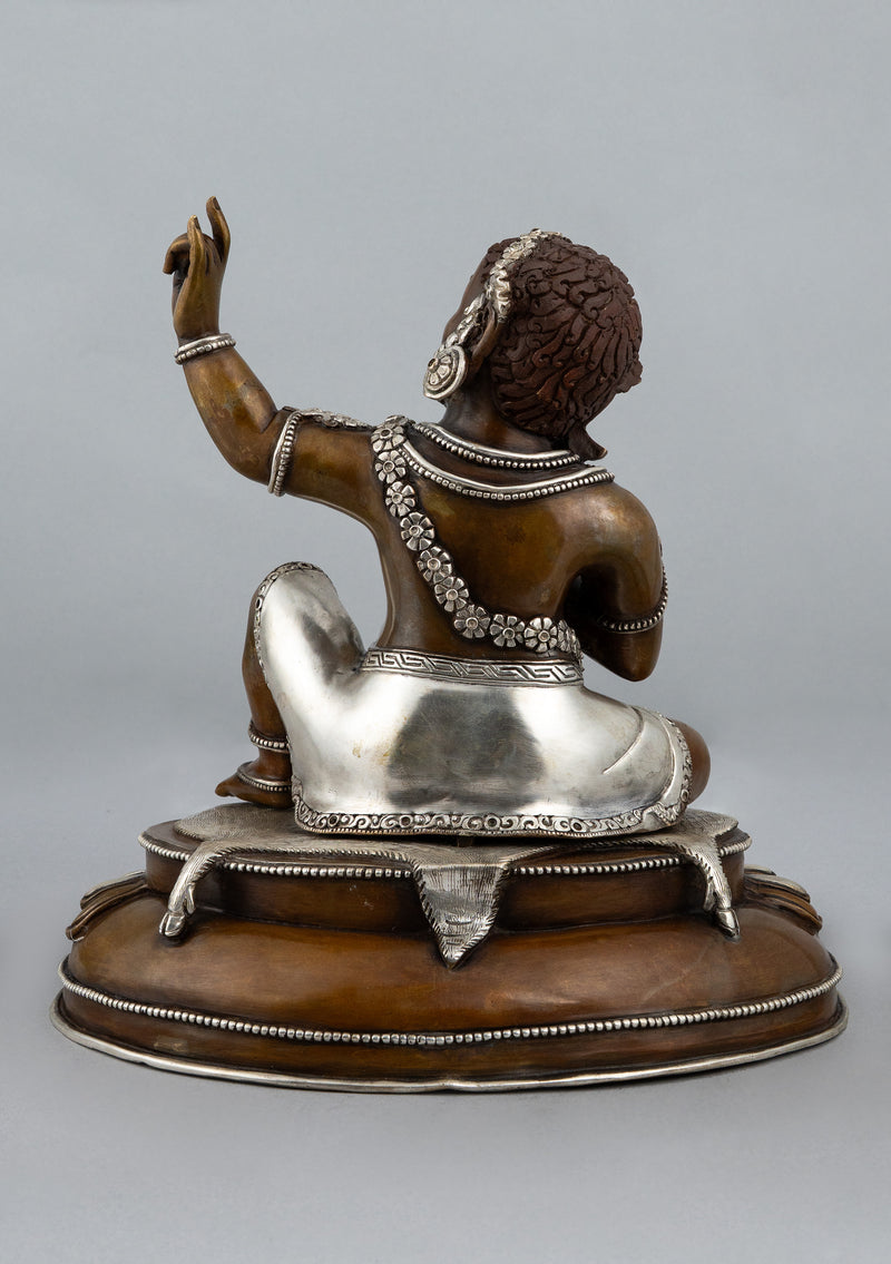 Silver Plated Copper Virupa Statue 9"H