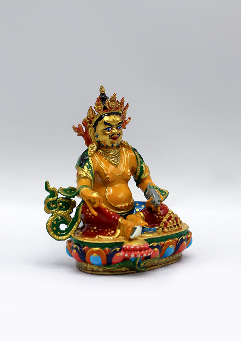 Hand-Painted Zambala Statue by Menu Shakya