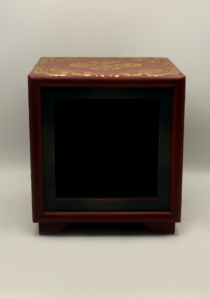 HandCrafted Tibetan Wooden Box for the Ritual Treasure Vase