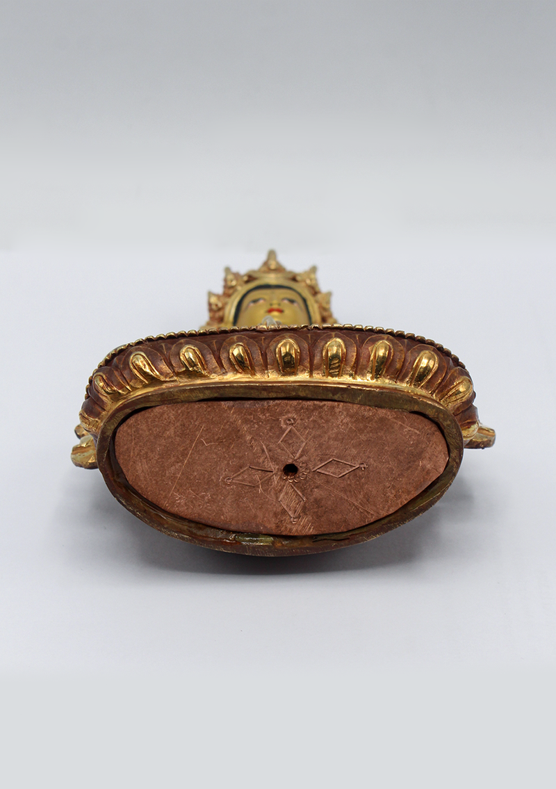 Partly Gold Plated Aparmita Statue 5.5" H