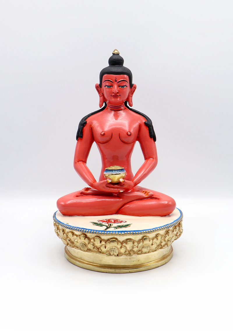 Hand-Painted Amitabha Buddha Statue 8.5"H