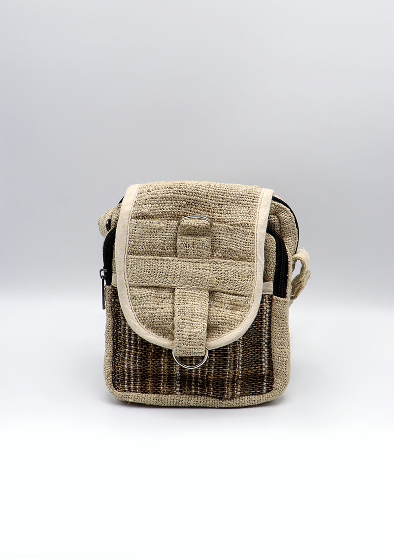 Natural Hemp Cross Body Carry Bag