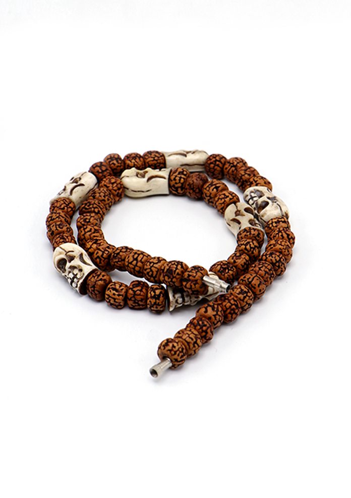 Rudraksha Mala with Skull Bone Counter