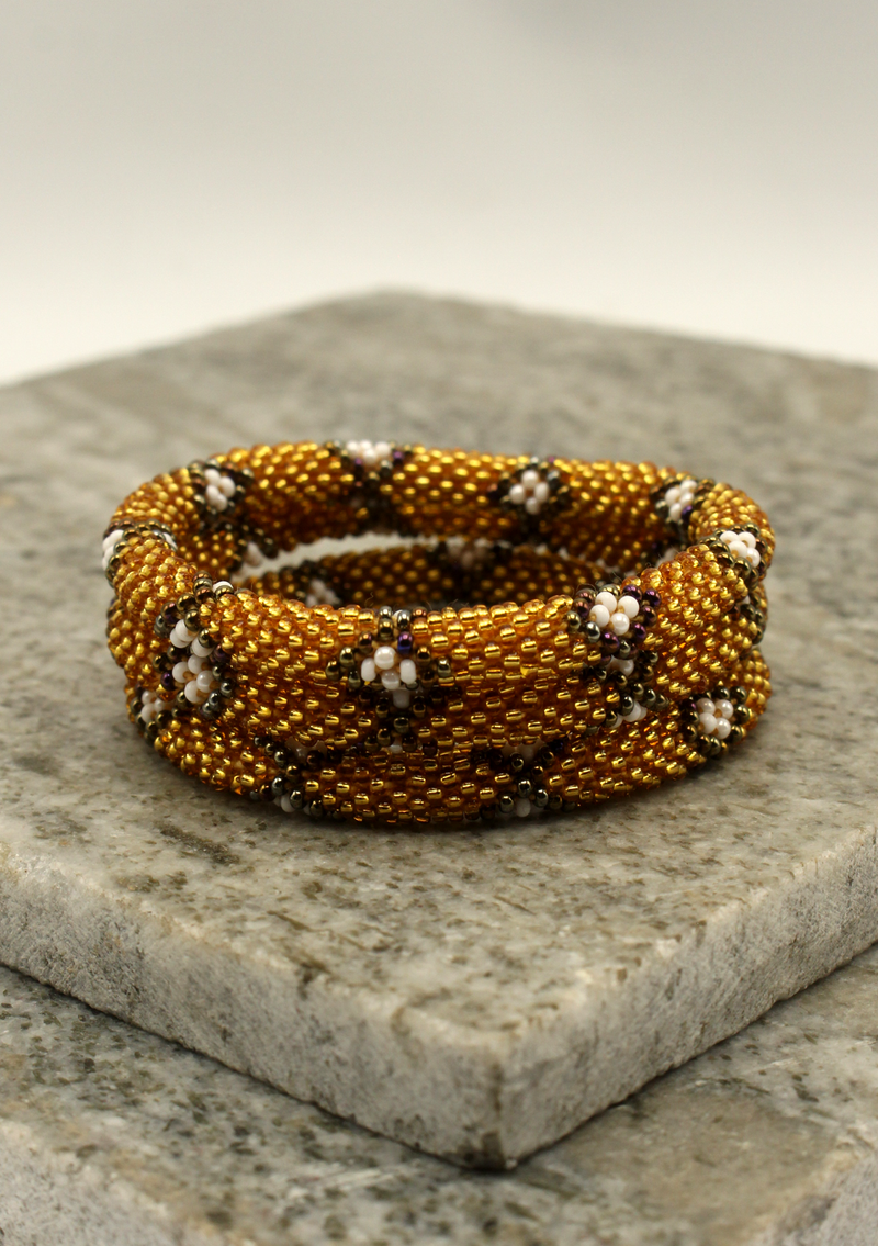 Golden Roll on Beads  James Bond  Bracelet