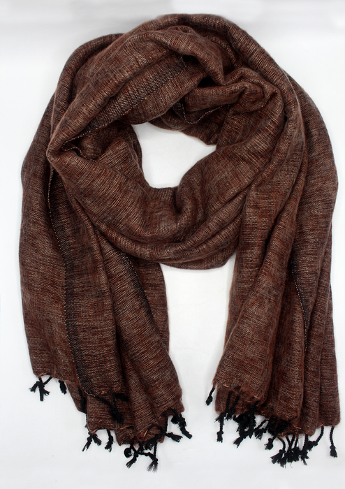 Brown Hand-loomed Soft Yak Wool Blanket
