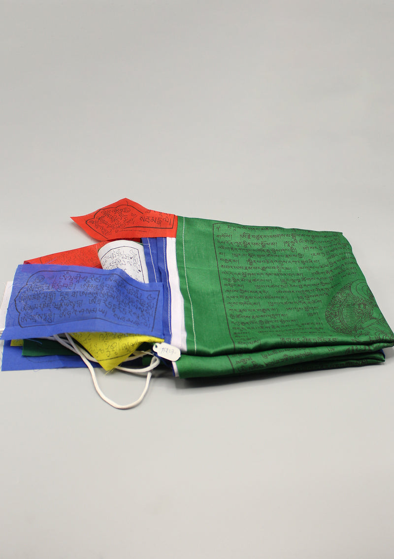 Tibetan Kalachakra, Windhorse and Deities Vertical Prayer Flags
