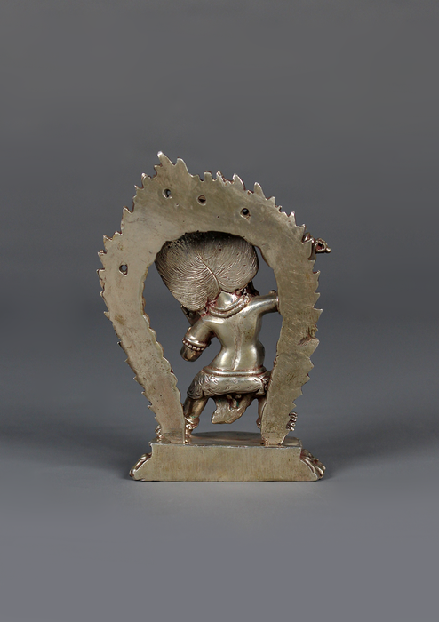 Sterling Silver 925  Khadga Pani Mahankal Statue 9 cm