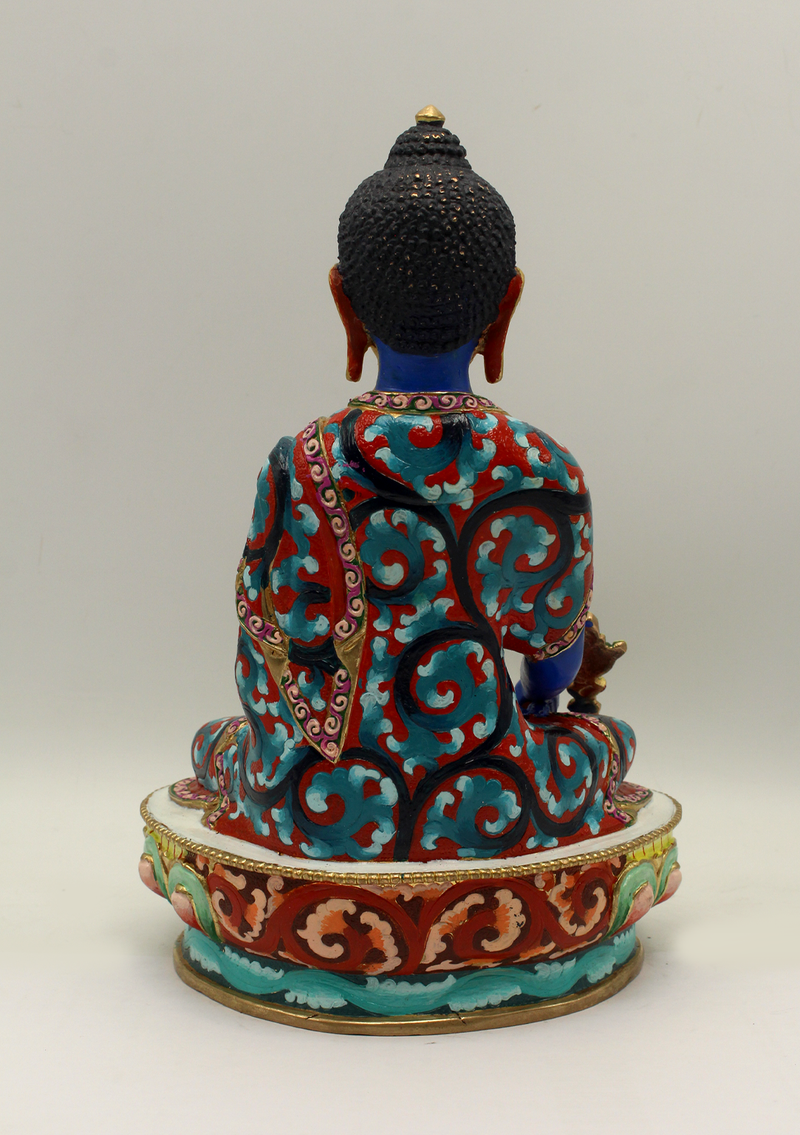 Blue Healing  Medicine Buddha RAJ MUNI Statue 8" H