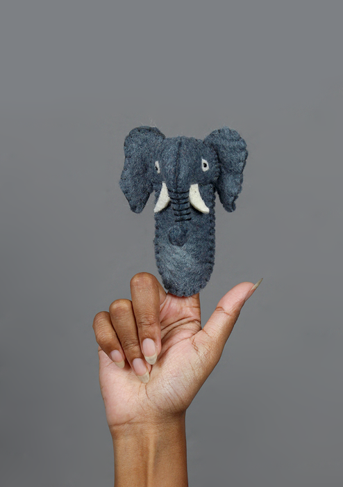Wild Himalayan Yak  Finger Puppet – Felt Wool Toy for Kids