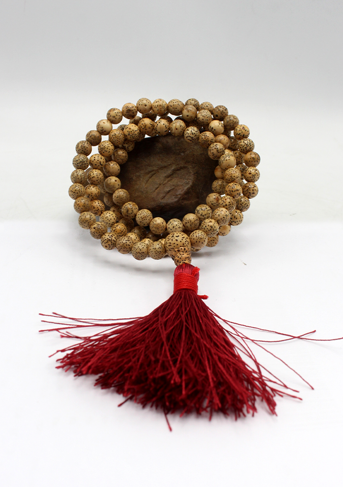 Lotus Prayer Mala with Red Tassel