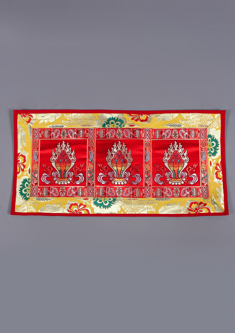 Tibetan Brocade Wish Fulfilling Jar Altar Cloth