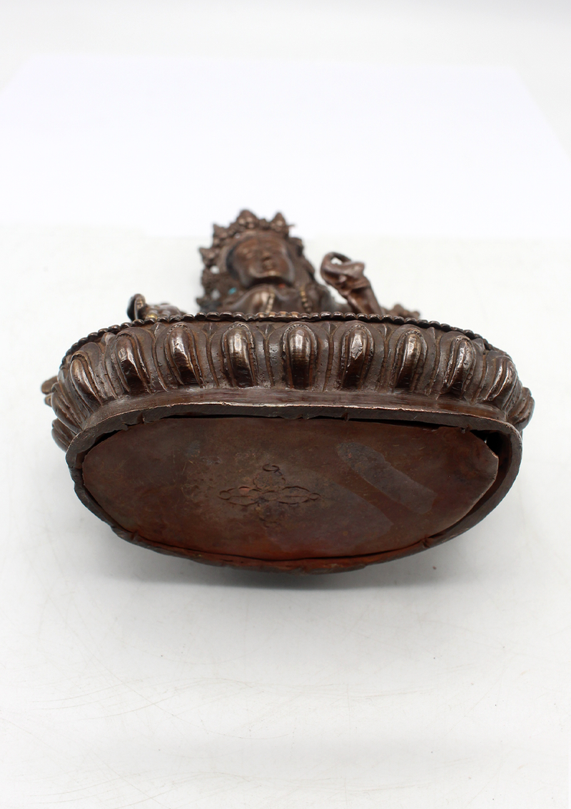 Copper White Tara Statue 6" H