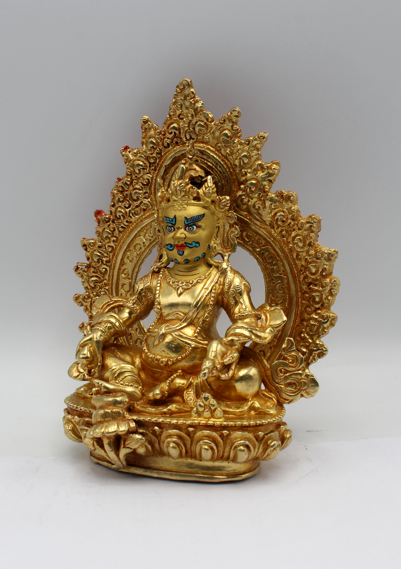 Jambhala God of Wealth 24 K Gold Statue Kubera