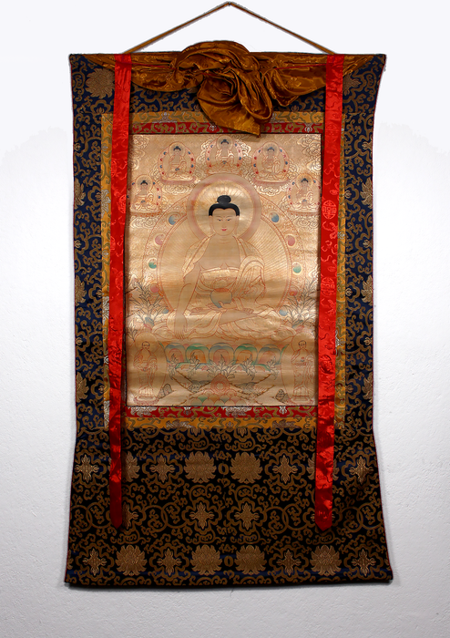 Shakyamuni Buddha Brocade Thangka Painting
