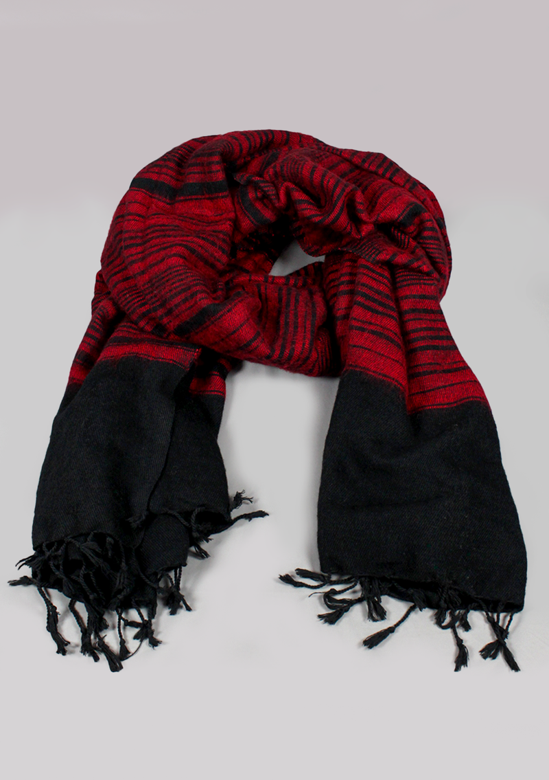 Handloomed Stripes Yak Wool Blanket - Colorful