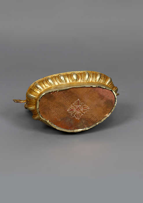 Gold Plated Lapis Lazuli Chenrezig Statue 8.75" H